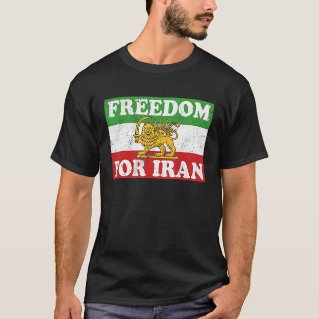 FLAFFREIHEIT DER IRAN-Fahne ZUR FÖRDERUNG DER FRAU T-Shirt (Vorderseite)