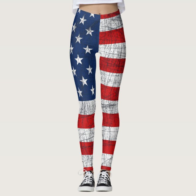 Flag 4. Juli Leggings (Vorderseite)