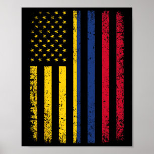 Flag 4. Juli USA kolumbianische Flagge Poster