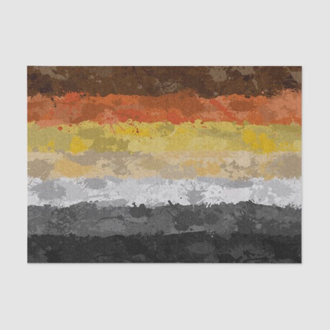Flag "abstrakter Paint Spritzer Gay Bear Pride" Seidenpapier (Vorderseite)