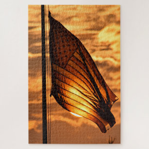 Flag Aglow im Sunset -20x30 - 1014 Stk. Puzzle