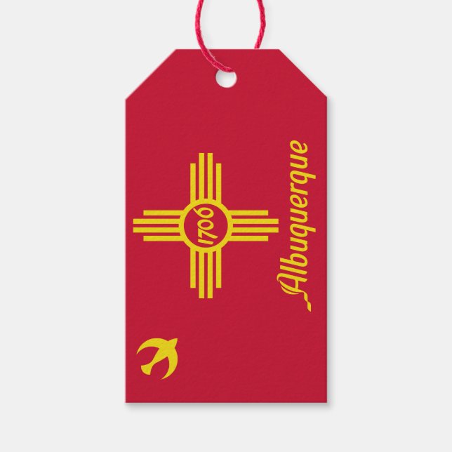 Flag Albuquerque, Gift-Tags für New Mexico Geschenkanhänger (Vorderseite)