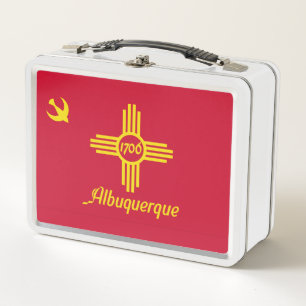 Flag Albuquerque, New Mexico Metal Lunch Box