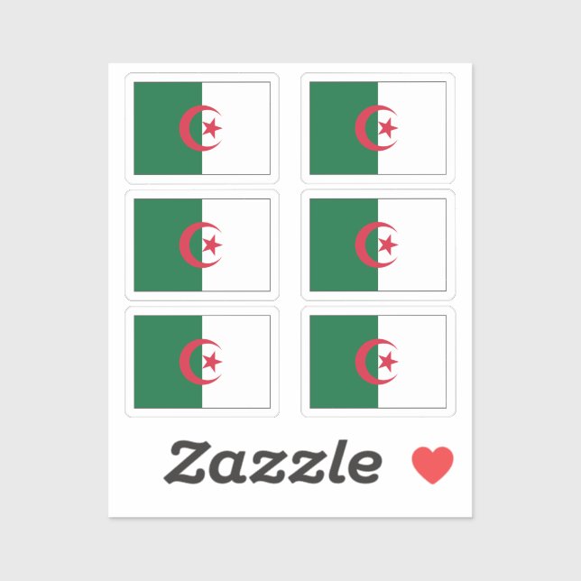 Flag Algeria Collection Pack von 6 Aufkleber (Blatt)