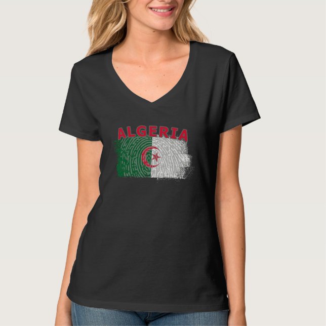 Flag Algeria Nationality State North Africa T-Shirt (Vorderseite)