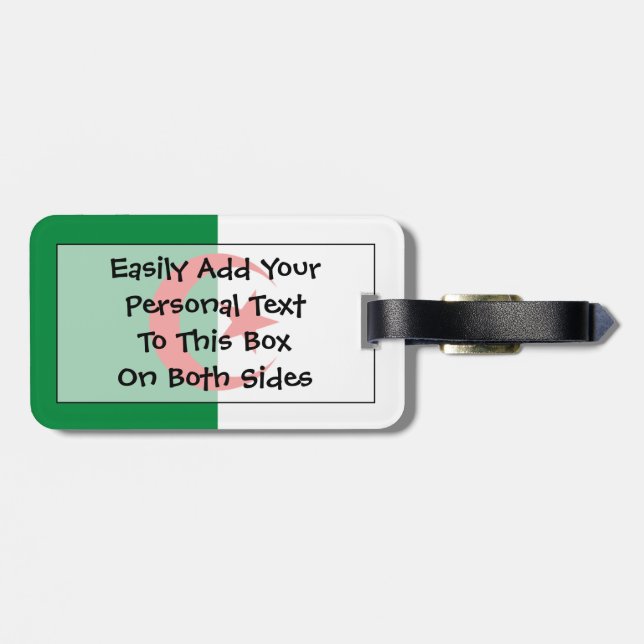 Flag Algerien Easy ID Gepäckanhänger (Rückseite horizontal)