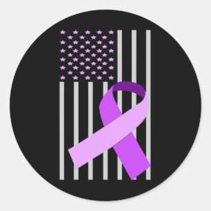 Flag Alzheimerheimer Ribbon Heimer Disease Awarene Runder Aufkleber
