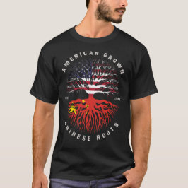 Flag "American Groots Chinese Roots China" T-Shirt