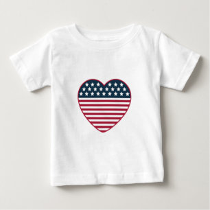 Flag American Heart Shaped Baby T-shirt