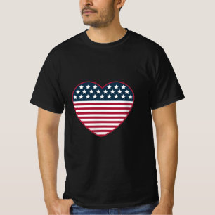 Flag American Heart Shaped T-Shirt