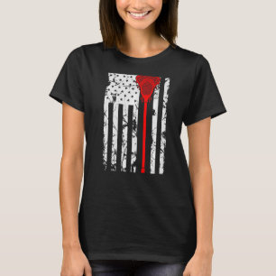 Flag American Lacrosse Player T-Shirt