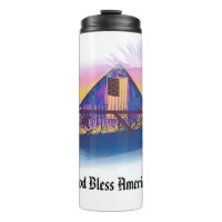 *~* Flag American Old Barn GOD BLESS AMERICA AP16