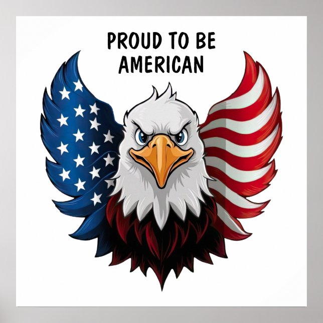 Flag American USA Eagle Poster (Vorne)