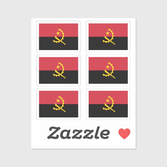 Flag Angola Collection Pack von 6 Aufkleber (Blatt)