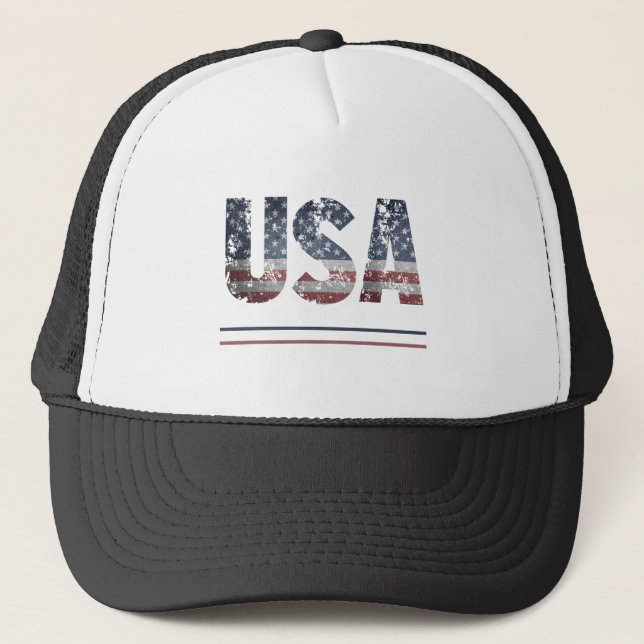 * Flag AP16 Patriotic Grunge American Baseball USA Truckerkappe (Vorderseite)