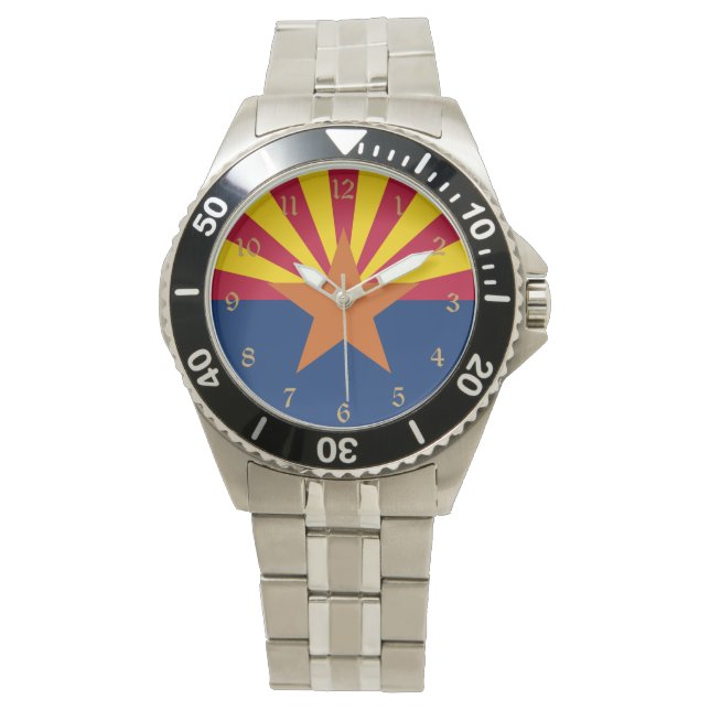 Flag Arizona: Stern, der Kupfer-Staat Armbanduhr (Vorderseite)