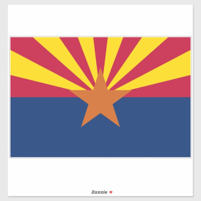 Flag Arizona: Stern, der Kupfer-Staat Aufkleber (Blatt)