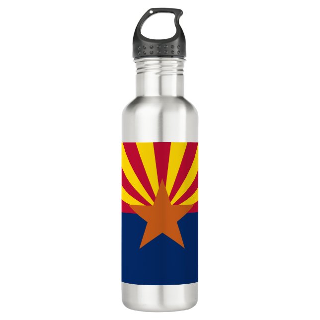 Flag Arizona: Stern, der Kupfer-Staat Edelstahlflasche (Vorderseite)