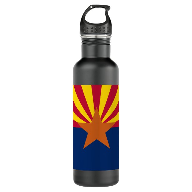 Flag Arizona: Stern, der Kupfer-Staat Edelstahlflasche (Vorderseite)