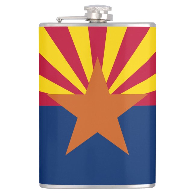Flag Arizona: Stern, der Kupfer-Staat Flachmann (Vorderseite)