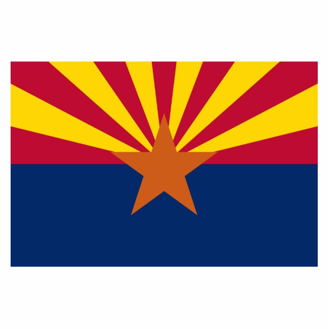 Flag Arizona: Stern, der Kupfer-Staat Fotoskulptur Magnet (Vorne)