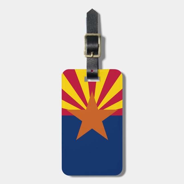 Flag Arizona: Stern, der Kupfer-Staat Gepäckanhänger (Vorderseite vertikal)