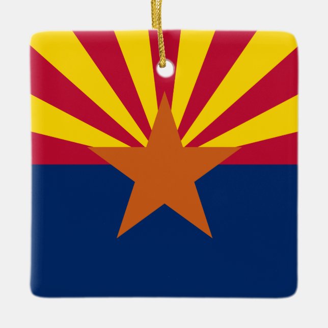 Flag Arizona: Stern, der Kupfer-Staat Keramikornament (Vorderseite)