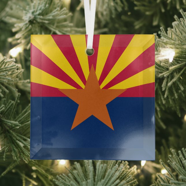 Flag Arizona: Stern, der Kupfer-Staat Ornament Aus Glas (Insitu)