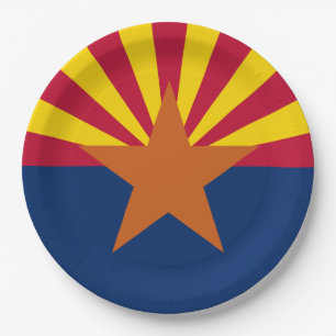 Flag Arizona: Stern, der Kupfer-Staat Pappteller