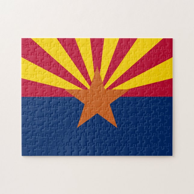 Flag Arizona: Stern, der Kupfer-Staat Puzzle (Horizontal)