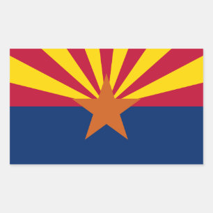 Flag Arizona: Stern, der Kupfer-Staat Rechteckiger Aufkleber