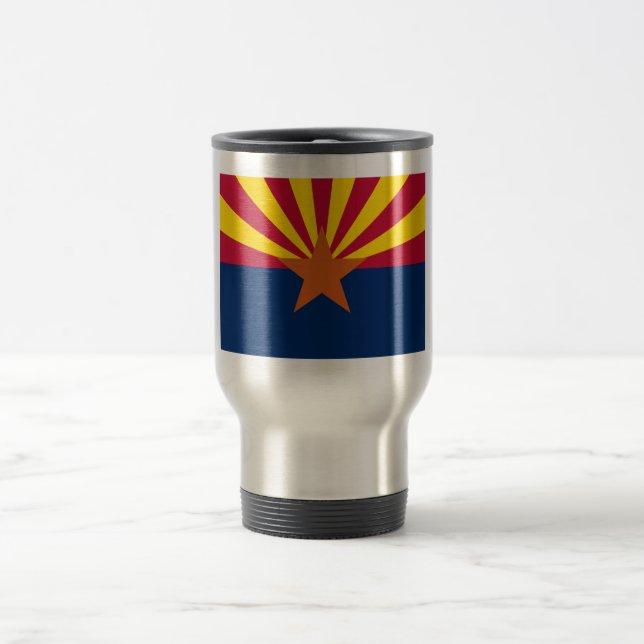 Flag Arizona: Stern, der Kupfer-Staat Reisebecher (Mittel)