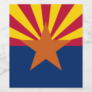Flag Arizona: Stern, der Kupfer-Staat Weinetikett
