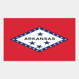Flag Arkansas Rechteckiger Aufkleber