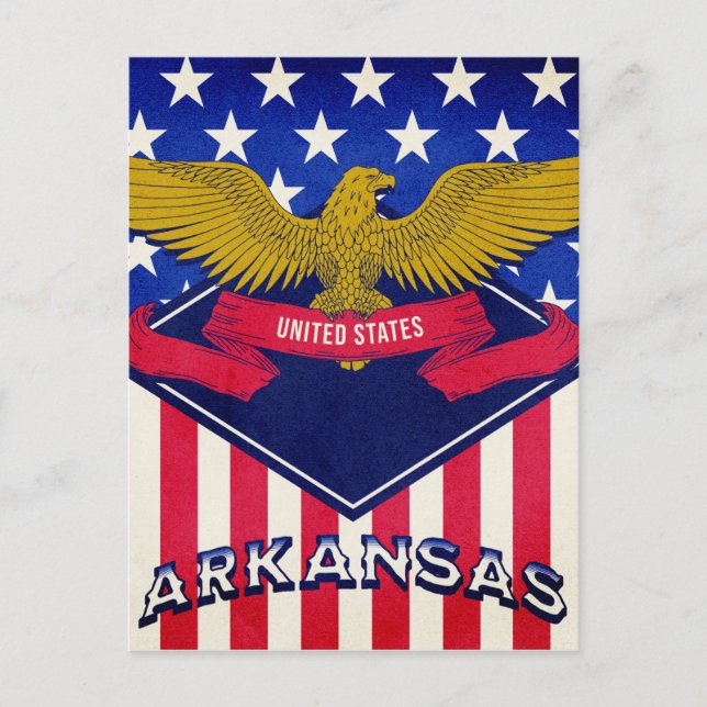 Flag Arkansas USA Postkarte (Vorderseite)