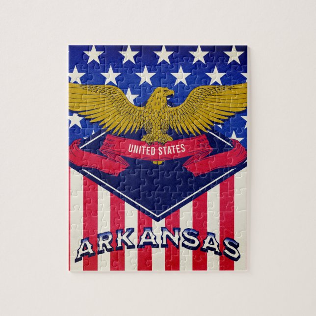 Flag Arkansas USA Puzzle (Vertikal)