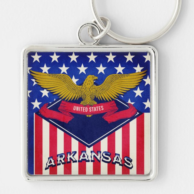 Flag Arkansas USA Schlüsselanhänger (Vorne)