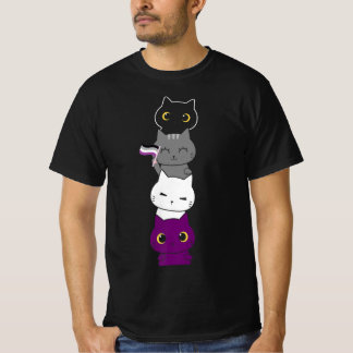 Flag Asexualität Tier Katze Ace Pride Demisexual T-Shirt