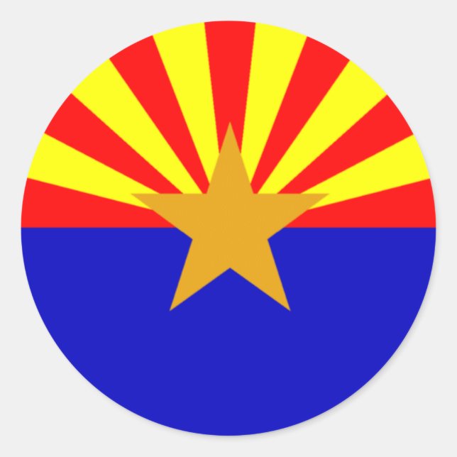 Flag-Aufkleber für Arizona Runder Aufkleber (Vorderseite)