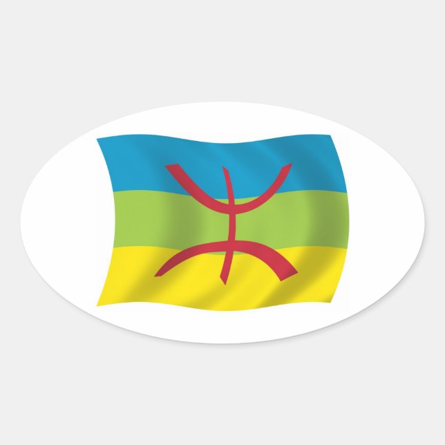 Flag-Aufkleber für Berber Ovaler Aufkleber (Vorderseite)