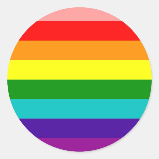 Flag-Aufkleber für den ersten Rainbow-Gay Pride Runder Aufkleber (Vorderseite)