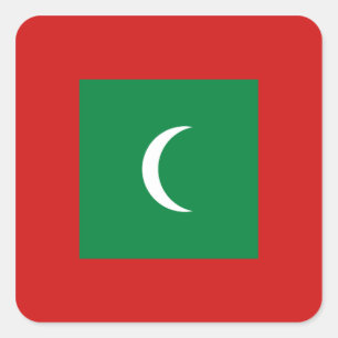 Flag-Aufkleber für Malediven Quadratischer Aufkleber