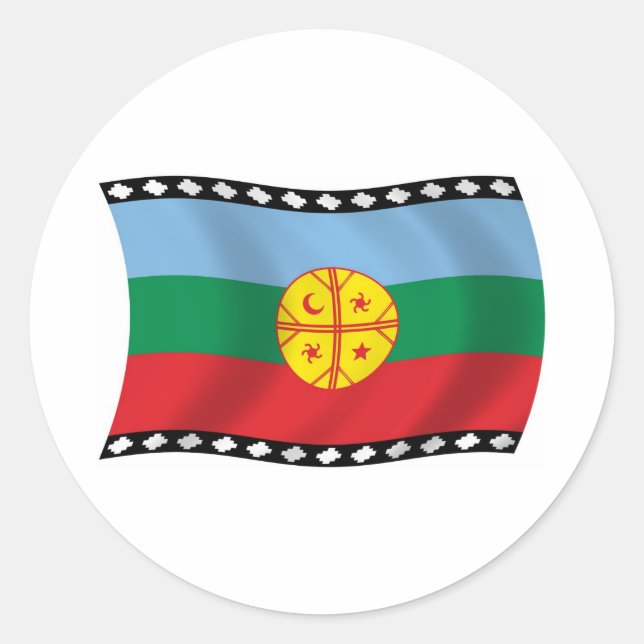 Flag-Aufkleber für Mapuches Runder Aufkleber (Vorderseite)