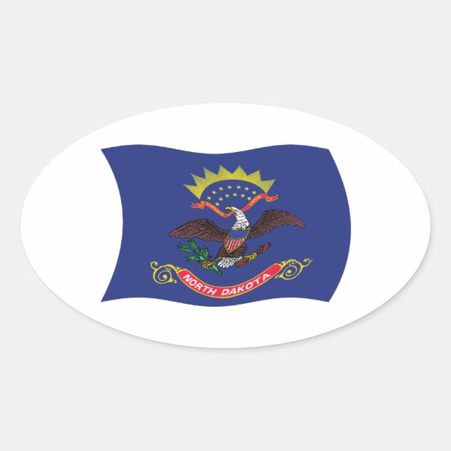 Flag-Aufkleber für Nord-Dakota Ovaler Aufkleber (Vorderseite)