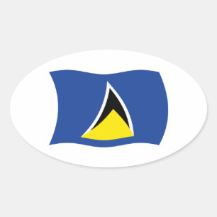 Flag-Aufkleber für Saint Lucia Ovaler Aufkleber