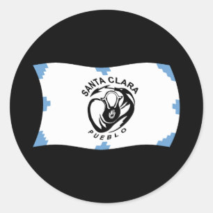 Flag-Aufkleber für Santa Clara Pueblo Runder Aufkleber