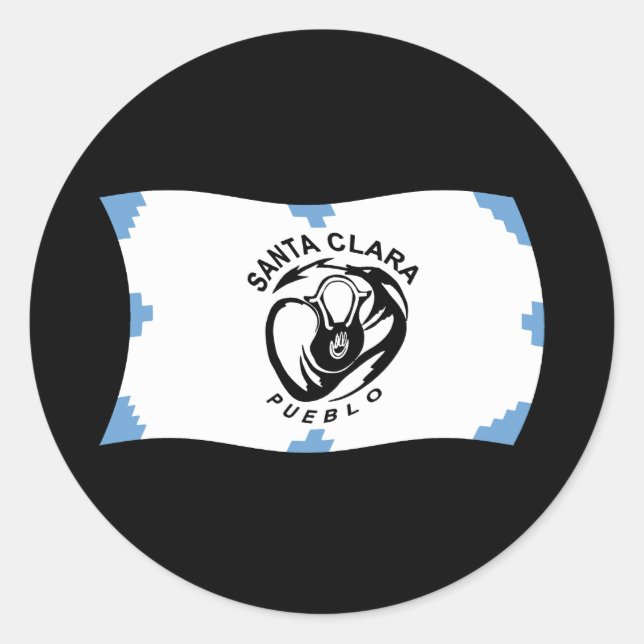 Flag-Aufkleber für Santa Clara Pueblo Runder Aufkleber (Vorderseite)