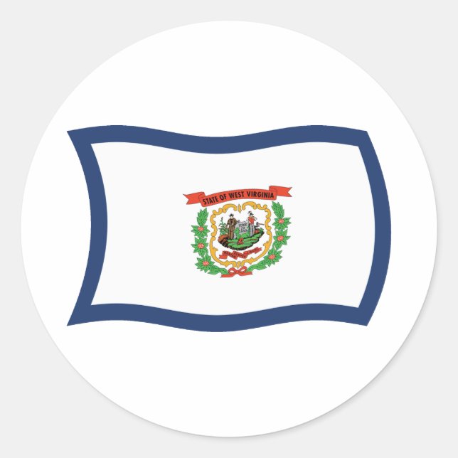 Flag-Aufkleber für West Virginia Runder Aufkleber (Vorderseite)