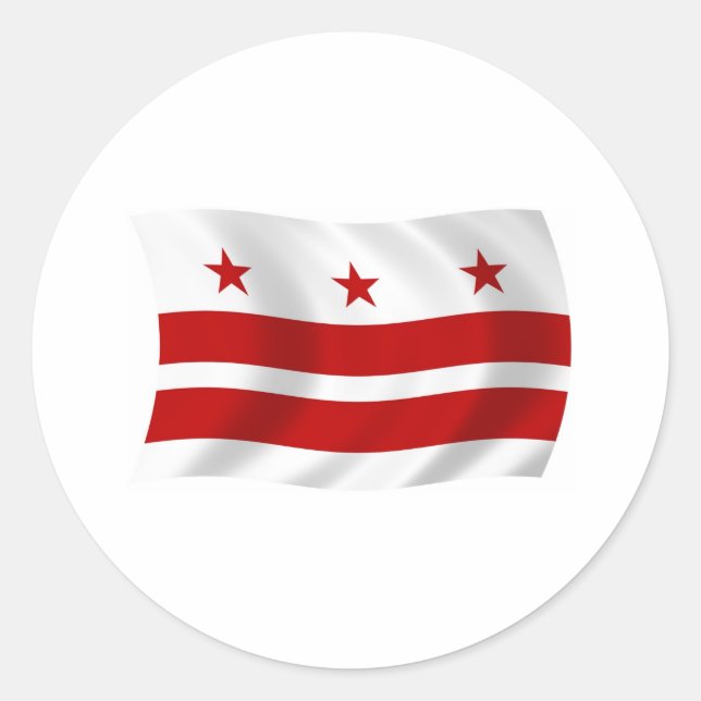 Flag-Aufkleber Washington D.C Runder Aufkleber (Vorderseite)