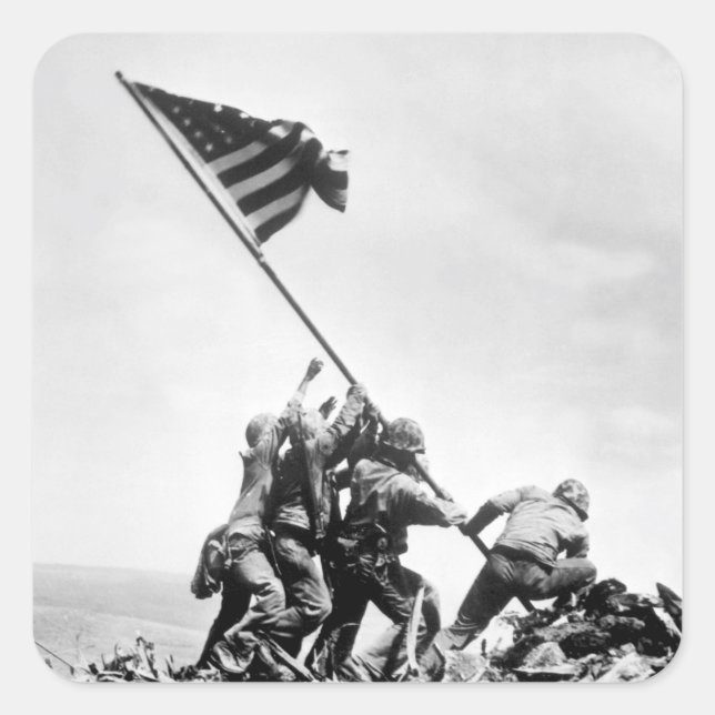 Flag-Aufrufen von Iwo Jima_War Image Quadratischer Aufkleber (Vorderseite)
